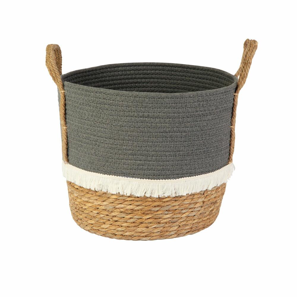 Cesto Organizador Zinnia Cinza 33x33x30cm Casa&ideia