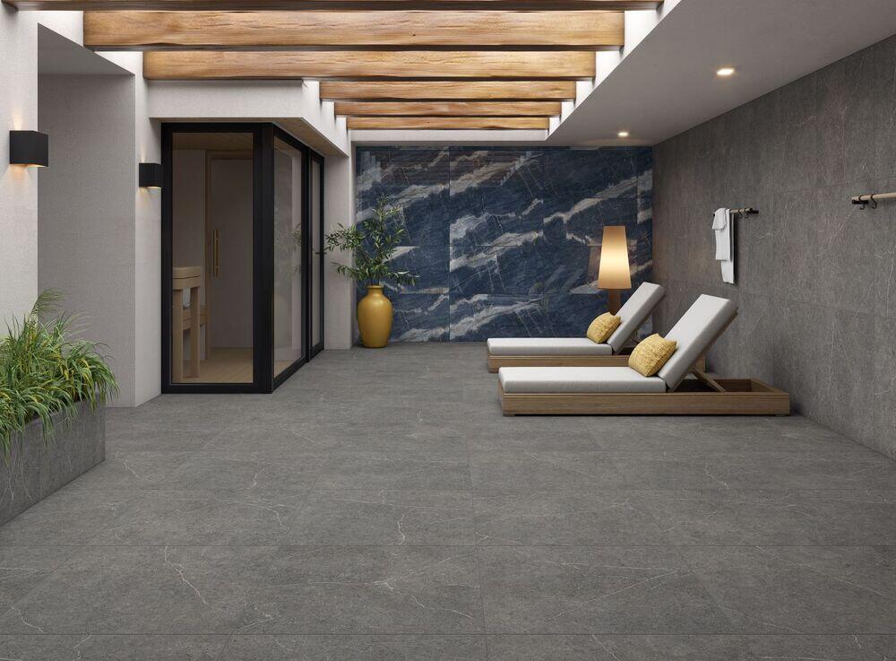 Porcelanato Ocean Blue Azul Marinho Retificado Polido 62x121cm Damme