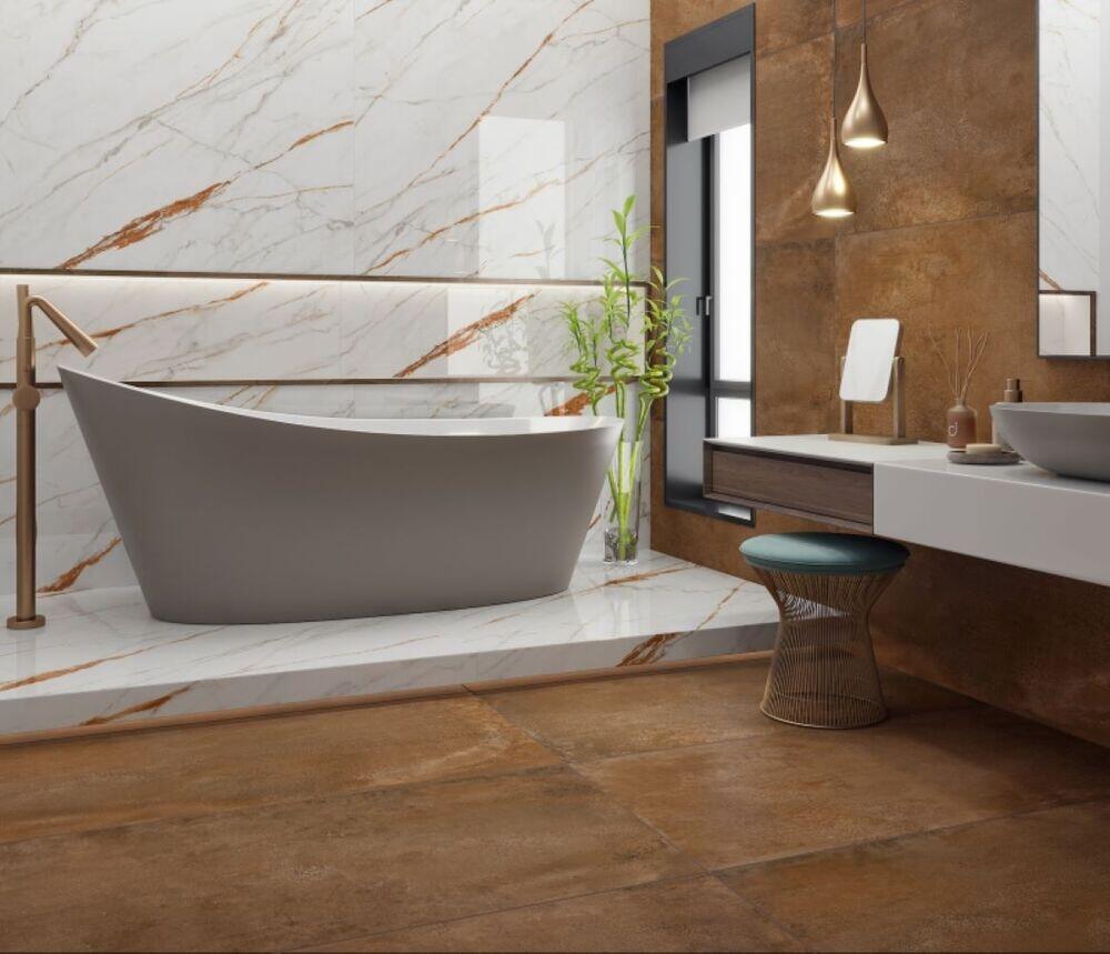 Porcelanato Calacata Oro Lux Branco Retificado Polido 62x121cm Damme