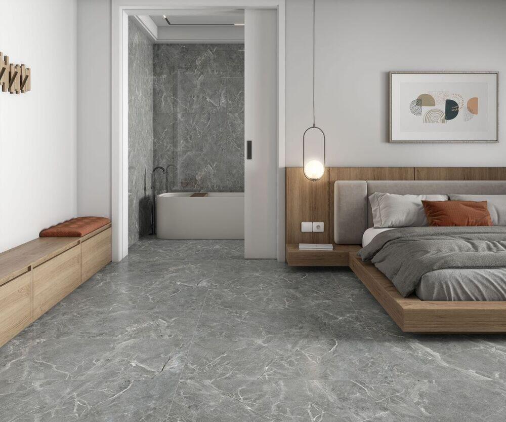 Porcelanato Venato Grigio Cinza Retificado Polido 62x121cm Damme