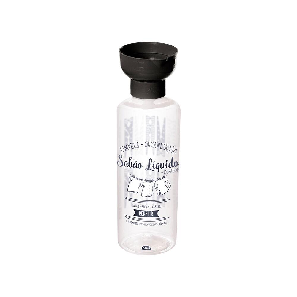 Porta Sabão Com Dosador Transparente 970ml Plasútil
