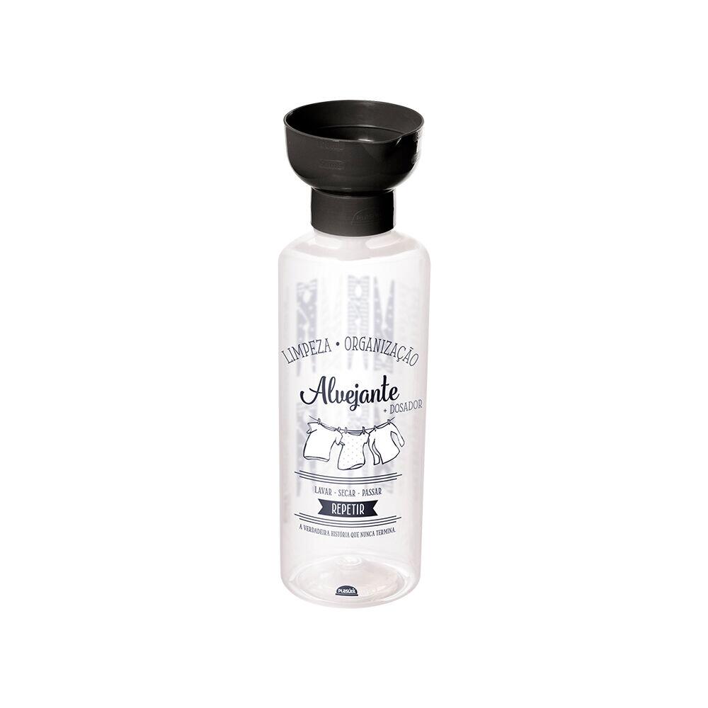 Porta Alvejante Com Dosador Transparente 970ml Plasútil