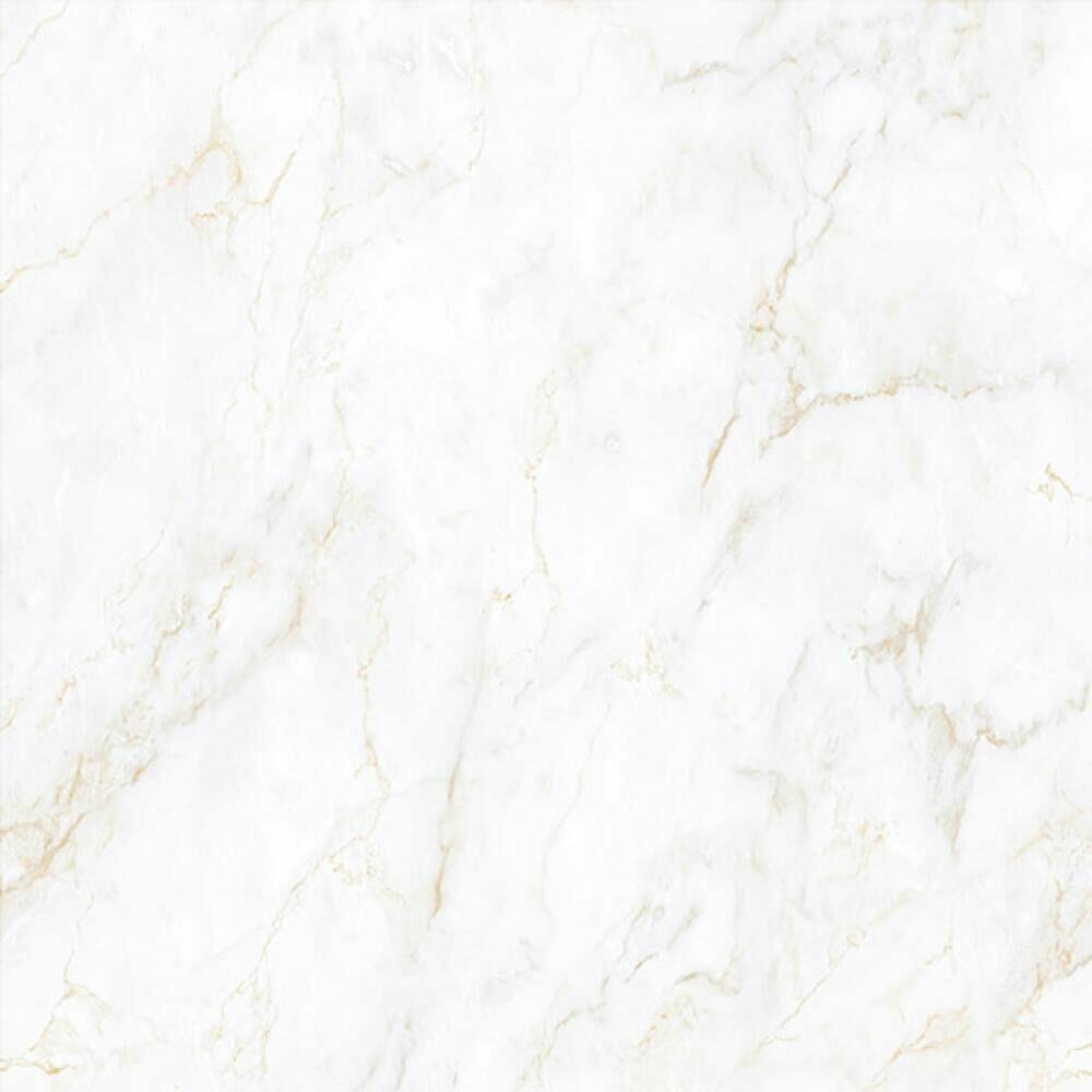 Piso Cerâmico Reinaldo Branco Dourado Retificado Acetinado 74x74cm Incefra