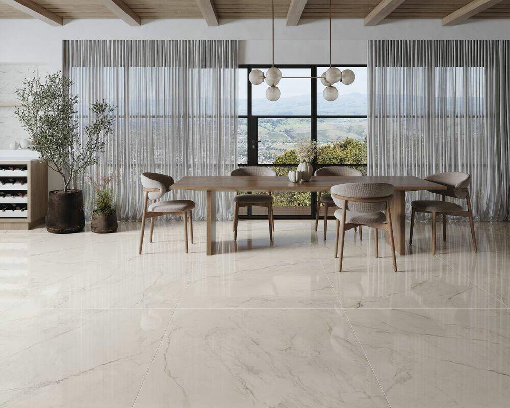 Porcelanato Chiaro Di Versilia  Branco Retificado Polido 90x90cm Portobello