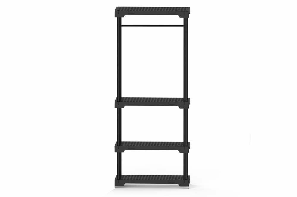 Arara Modular Poly Eco Preto 4 Prateleiras 186x70x35 Grift
