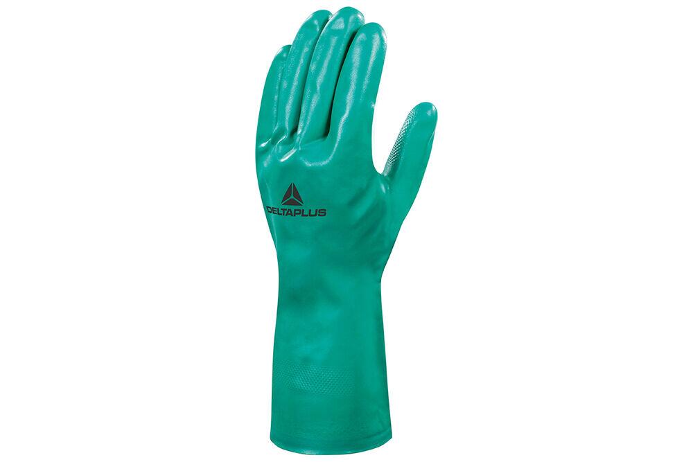 Luva Borracha Nitrilica Com Forro g 33cm Verde Delta Plus Brasil