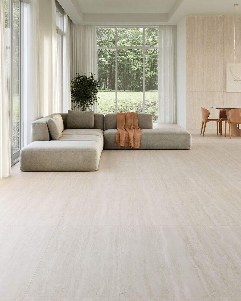 Porcelanato Travertino Tivoli Retificado Acetinado 120cmx120cm Biancogres