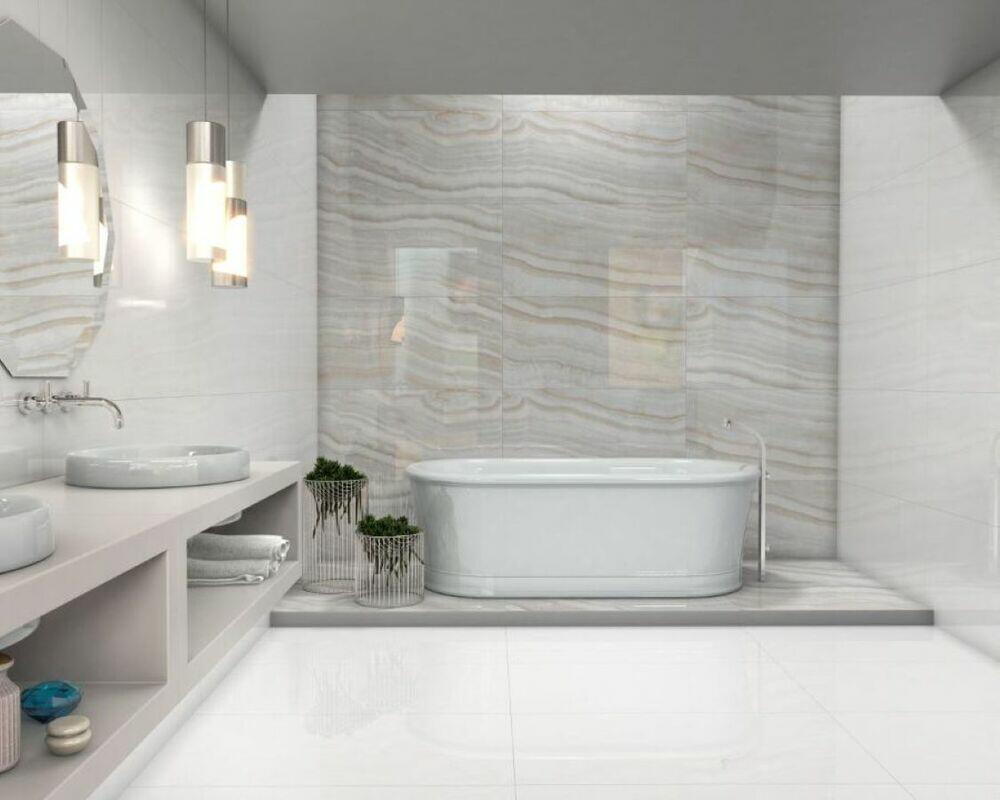 Porcelanato Branco Retificado Acetinado 62x121cm Damme