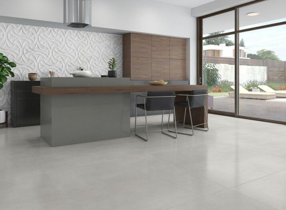 Porcelanato York Niquel Cinza Retificado Rústico 83x83cm Damme