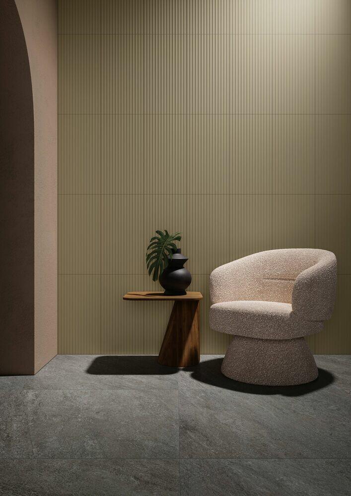 Porcelanato 90cm x 90cm Cite Itá Thomé 3D Carbono Acetinado Ret Extra Eliane
