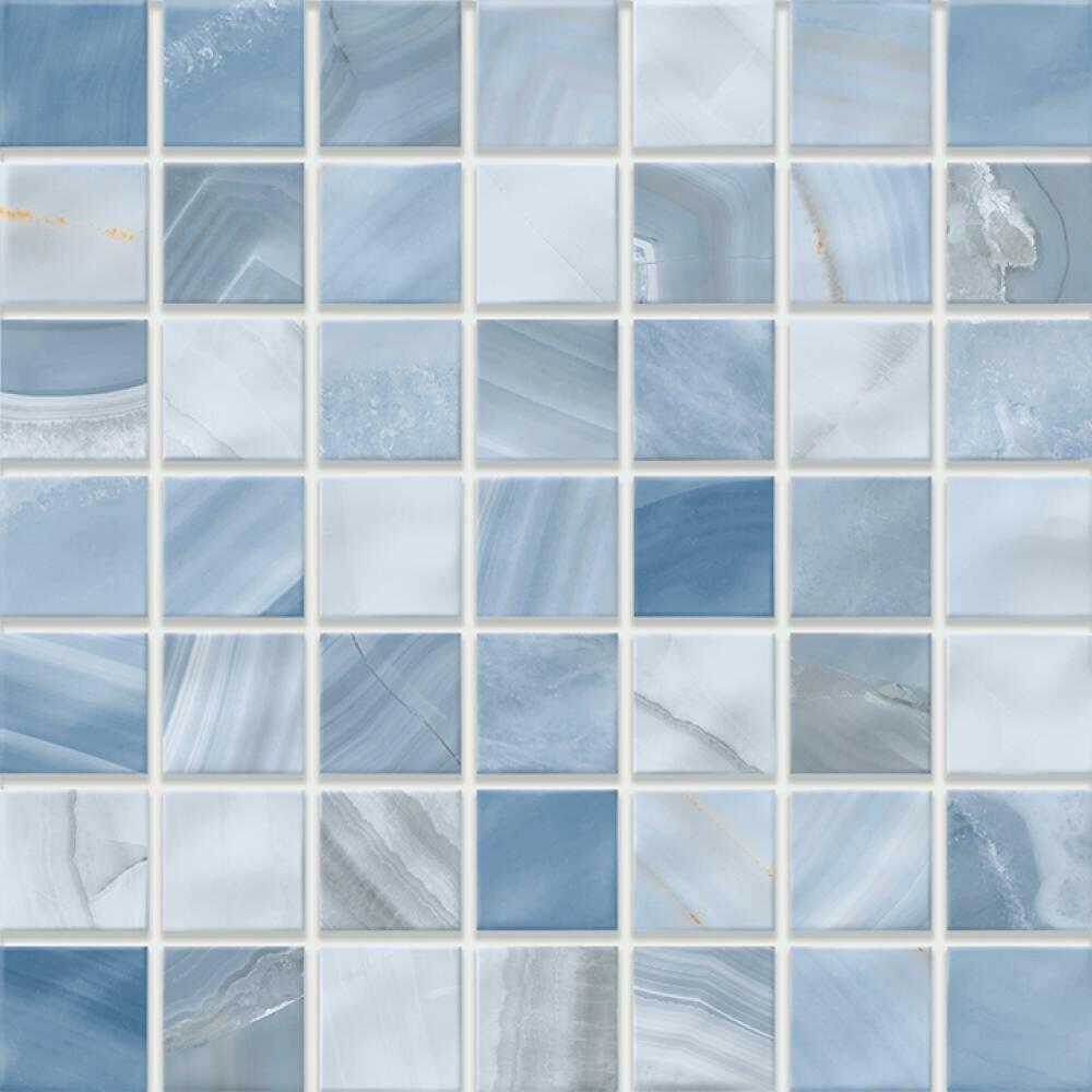 Piso Cerâmico Monterrey Brilhante Azul Agua Bold Brilhante 34x34cm Incefra