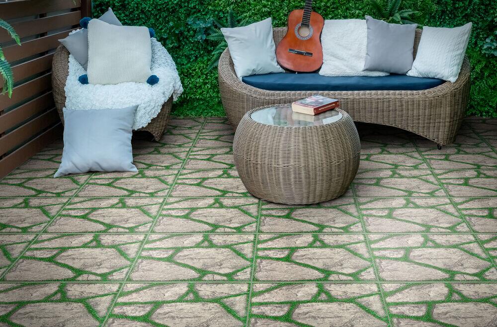 Piso 57cm x 57cm Grama 575751 Verde/Cinza Extra Ilhabella
