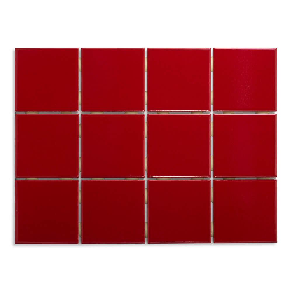 Revestimento Parede Vermelho Bold Brilhante 10x10cm Strufaldi