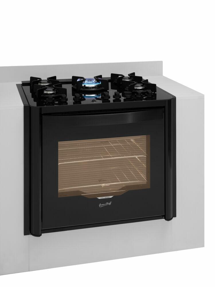 Fogão de Piso 5 Bocas Gran Cheff Embutir Preto 220v Fischer