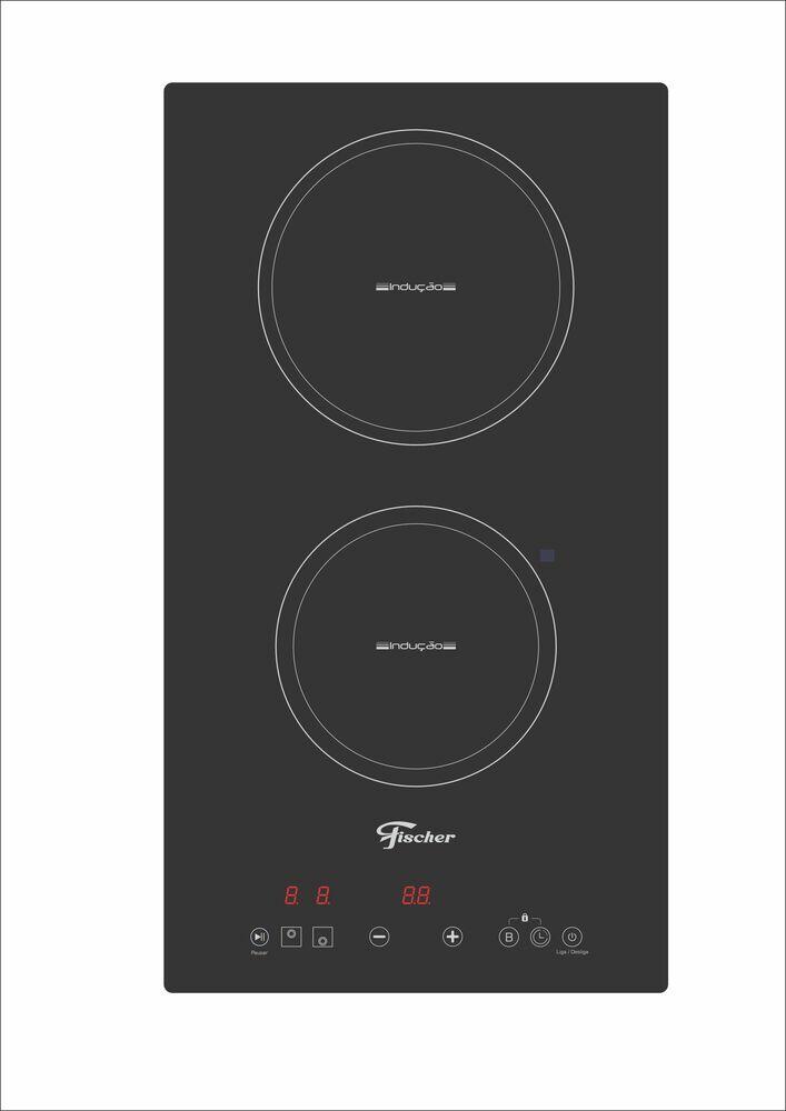 Cooktop Indução 2 Bocas Vidro Embutir Preto 220v Fischer