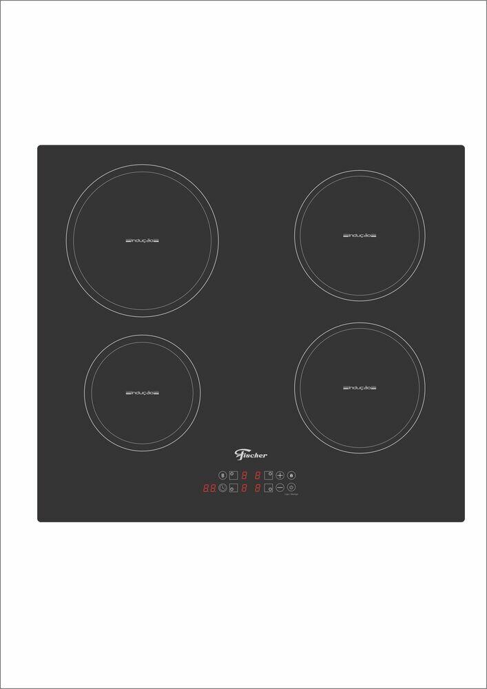 Cooktop Indução Vidro 4 Bocas Embutir Preto 220v Fischer