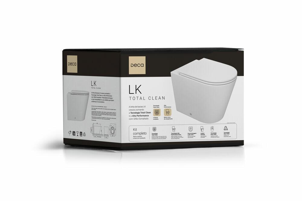 Kit Vaso Sanitário Convencional Lk Total Clean 6L Branco Deca