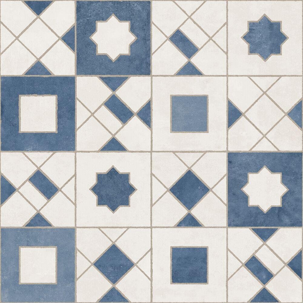 Porcelanato 60x60cm Ladrilho Marroquino Nat Blue Retificado Extra Ceusa