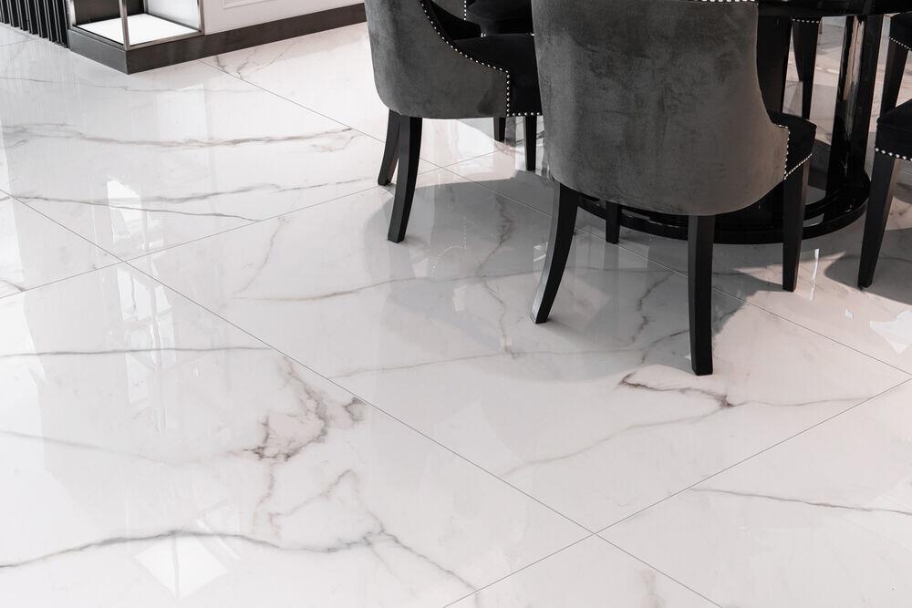Piso Cerâmico Calacata Cristal Retificado Polido 61x116cm Ilhabella