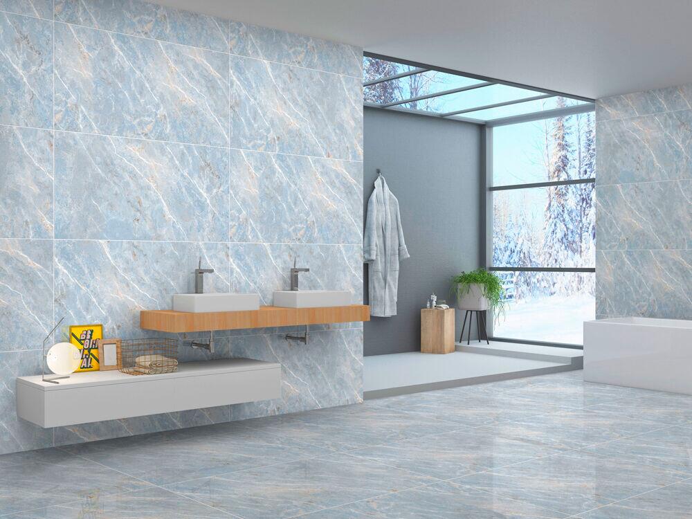 Piso Cerâmico Aspen Azul Mar Retificado Polido 61x116cm Ilhabella