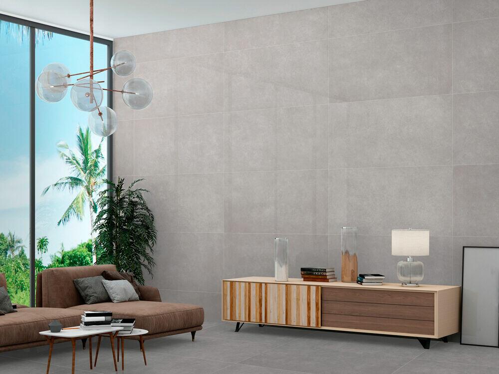 Revestimento de Parede 61cm x 116cm Coppan Cinza Concreto Ret Extra Ilhabella