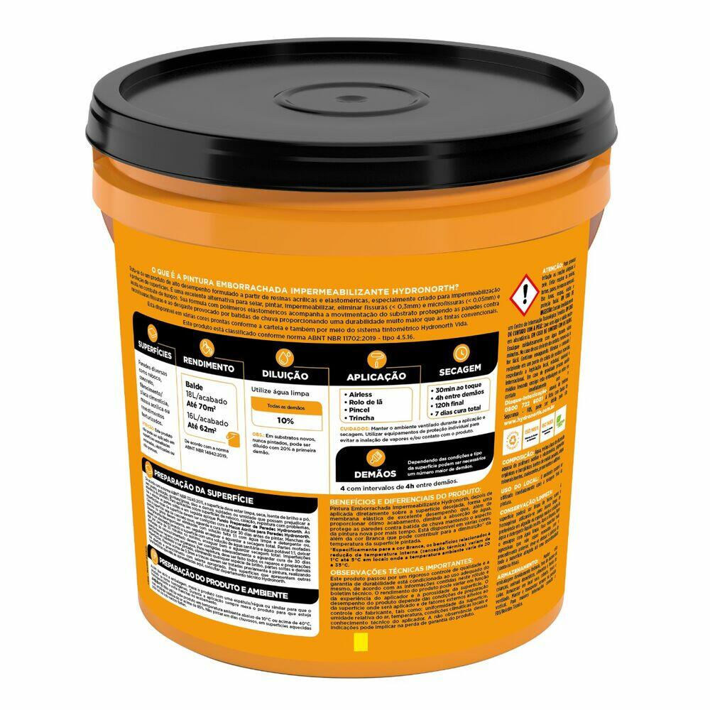 Tinta Impermeabilizante 16L Emborrachada Branco Hydronorth