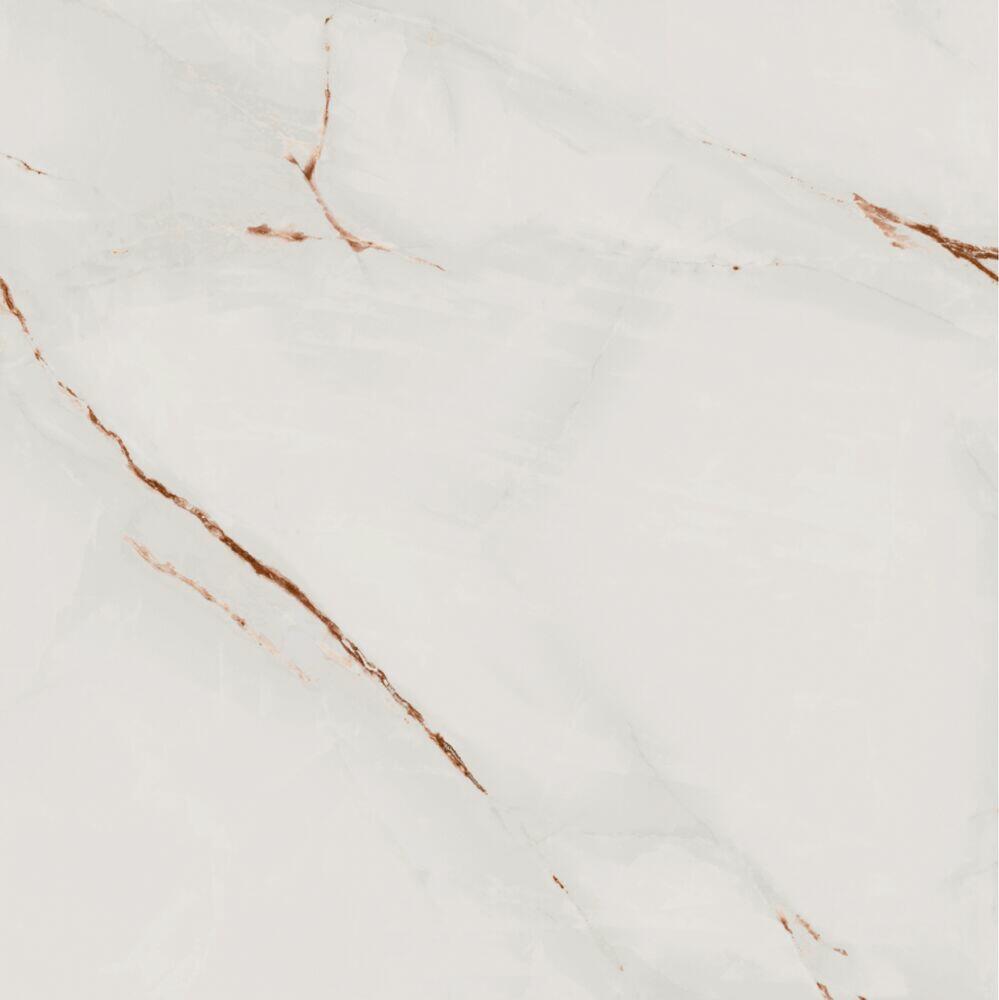 Porcelanato Polido 75cm x 75cm Onice Off White Ret Extra Dora