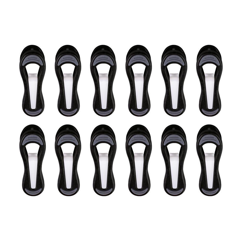 Prendedor de Roupa 12 Peças Emborrachado Preto Mor
