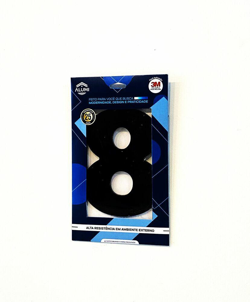 NUMERO RESIDENCIA 13CM ACM 8 PRETO .