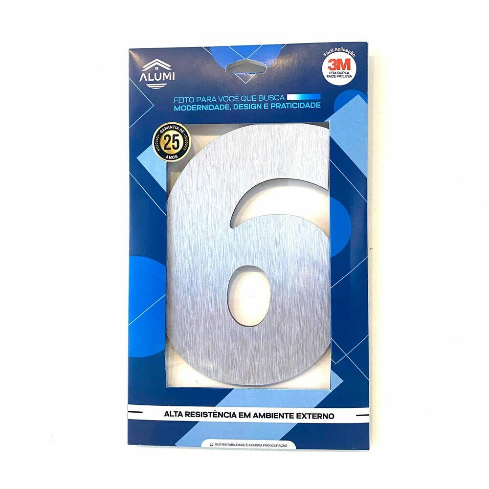 NUMERO RESIDENCIA 13CM ACM 6 PRATA ESC .