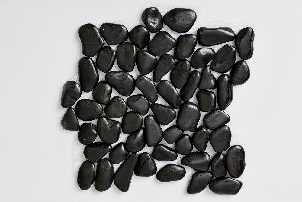 Seixo Polido Preto Brilho 30,5x30,5cm Glass Mosaic