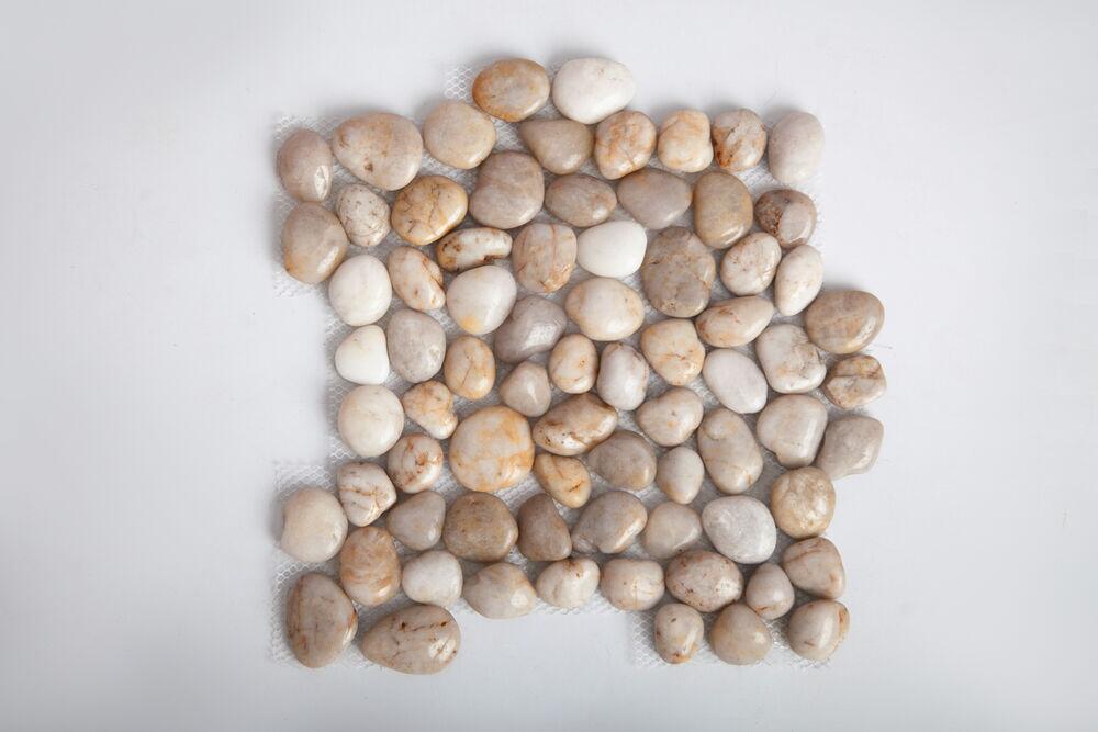 Seixo Bege Polido 30,5x30,5cm Glass Mosaic