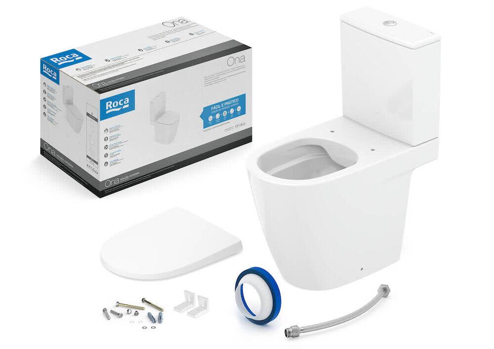 Kit Bacia Com Caixa 3l/6l Ona Branco Roca Louças