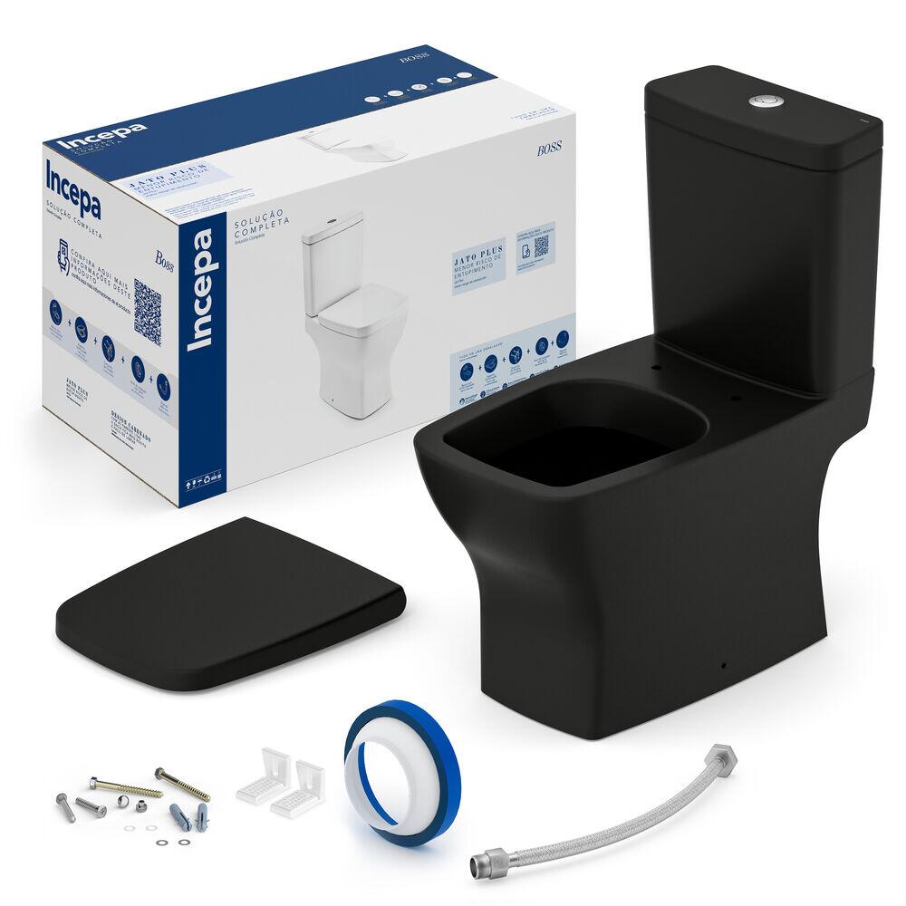 Kit Bacia Com Caixa 3l/6l Boss Black Matte Roca Louças