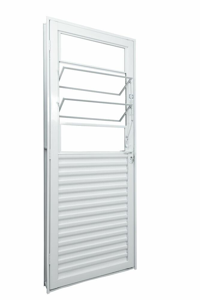 Porta de Abrir Alumínio 2,15M X 84CM R12 Basculante Standart Direita Branca CRV