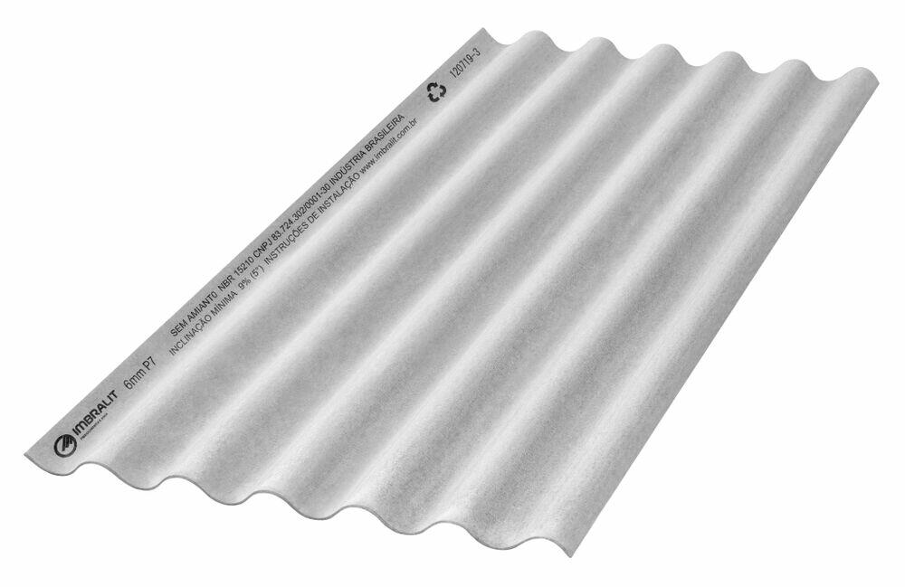 TELHA FIBROCIMENTO 1,10X2,44MX6MM . CINZA .