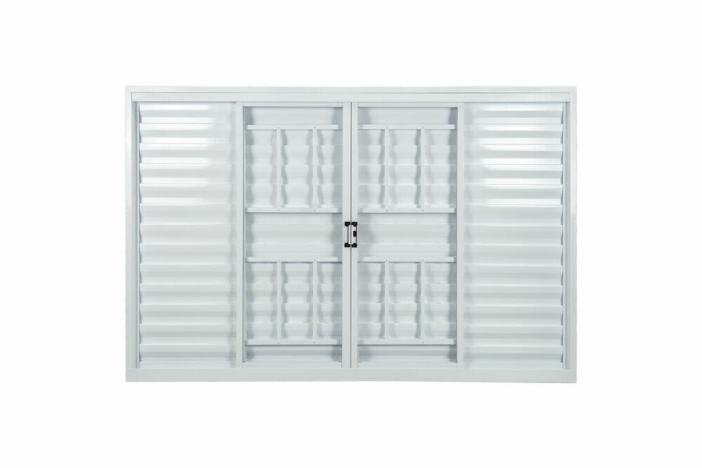 Janela Veneziana de Correr Alumínio 1,00M X 1,50M 6 Folhas Standart Branca com Grade CRV