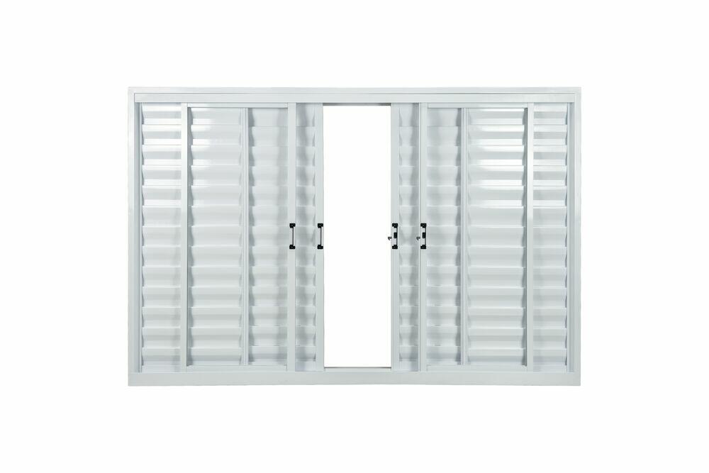 Janela Veneziana de Correr Alumínio 1,00M X 1,20M 6 Folhas Standart Branca CRV