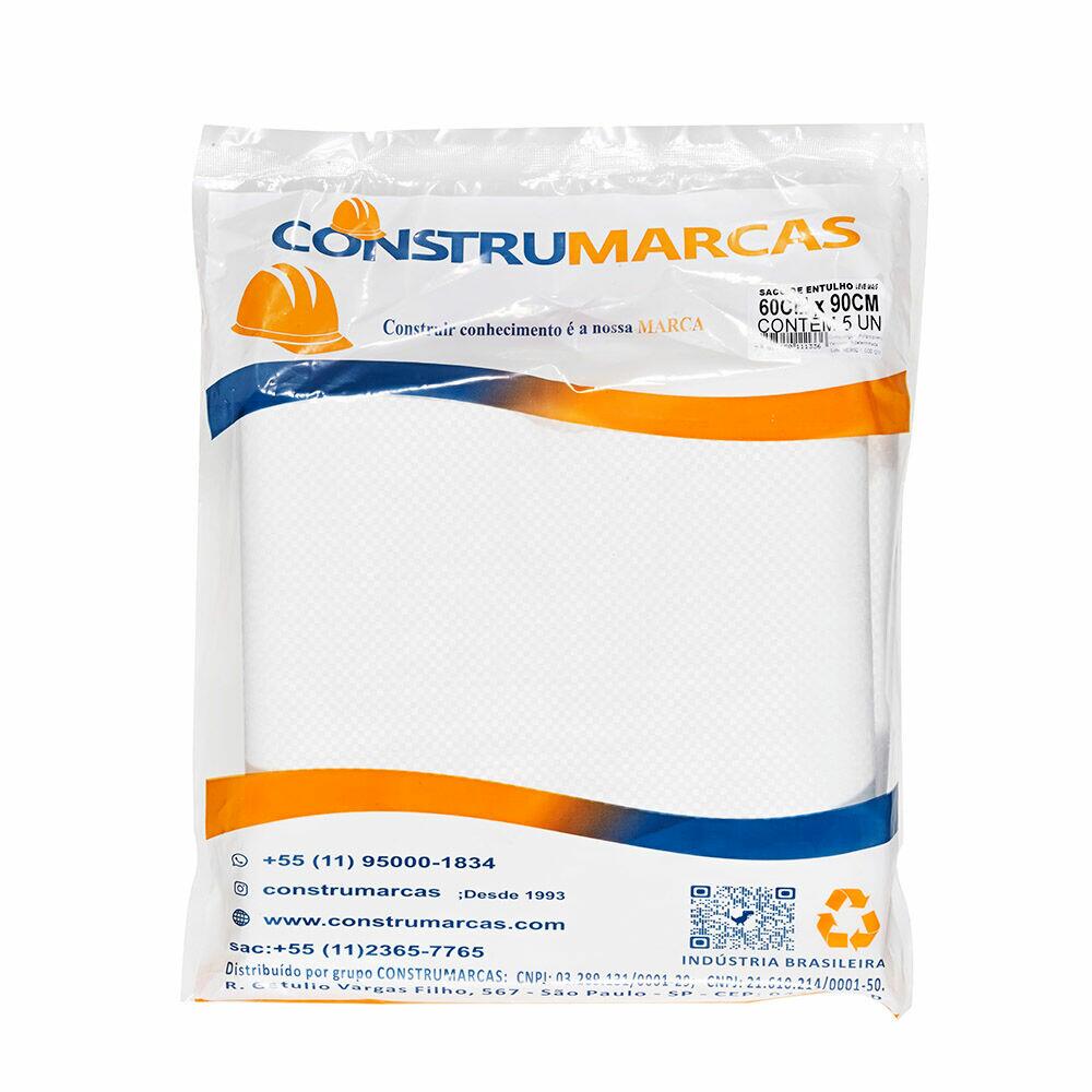 Saco para Entulho 5UN 50Kg 60CM X 90CM Branco Construmarcas