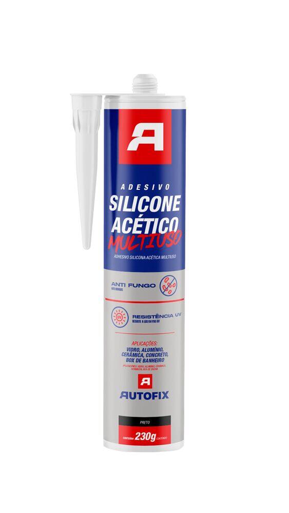 Silicone 230Gr Multiuso Acético Preto Solcolor