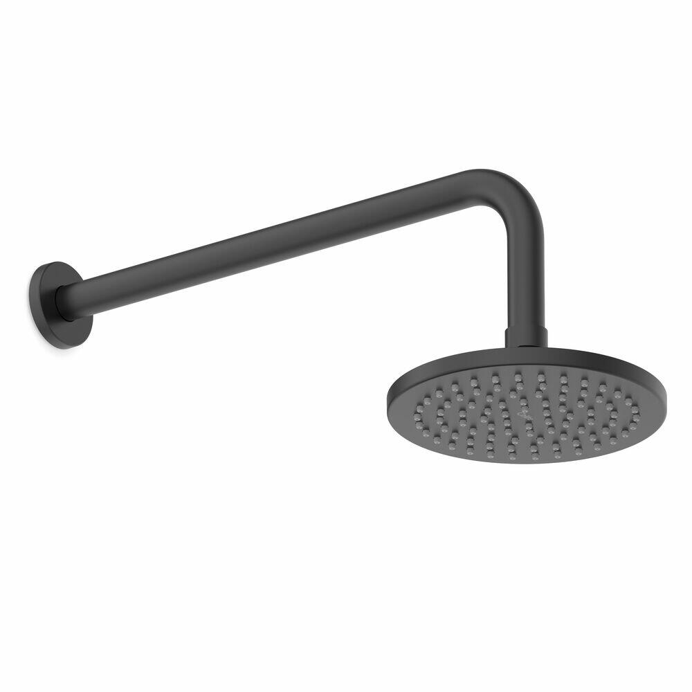 Chuveiro C/Tubo de Parede Basic Preto Matte Celite