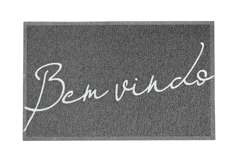 Capacho Vinil Bem-vindo Cinza 40x60cm Kapazi