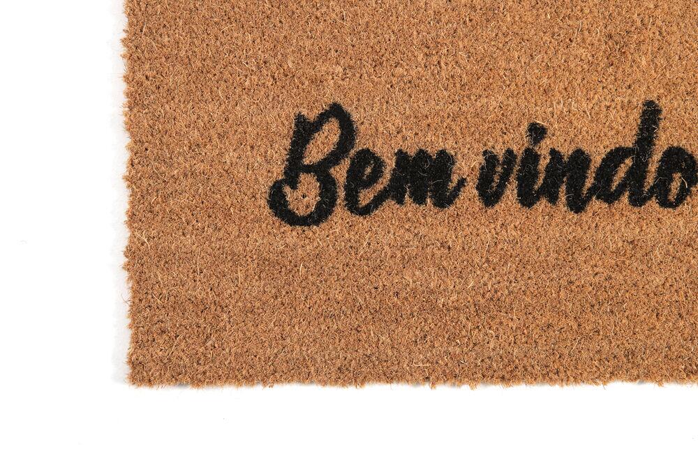 Capacho Fibra de Coco Bem-Vindo Bege 33x60cm Kapazi