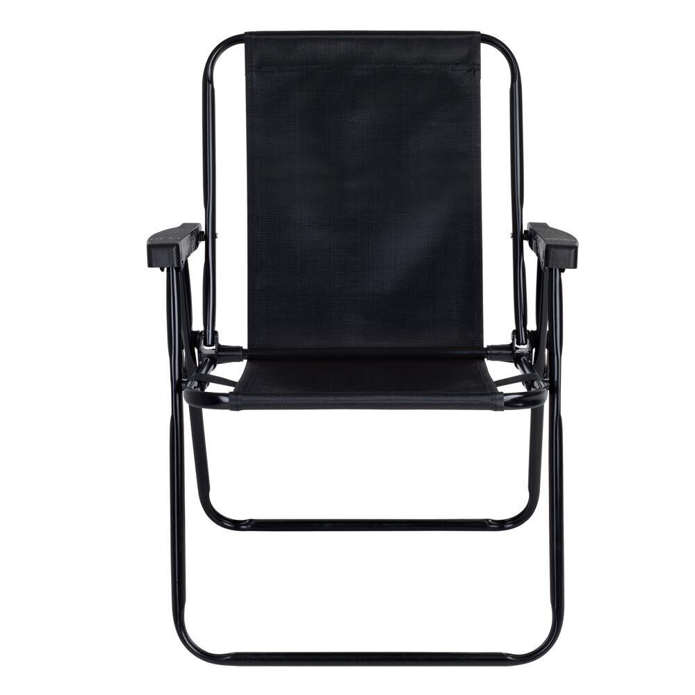 Cadeira de Praia Ferro 110kg Alta Preta Mor