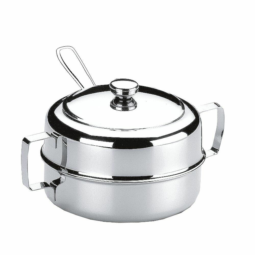 Açucareiro redondo com colher 350g Inox Brinox