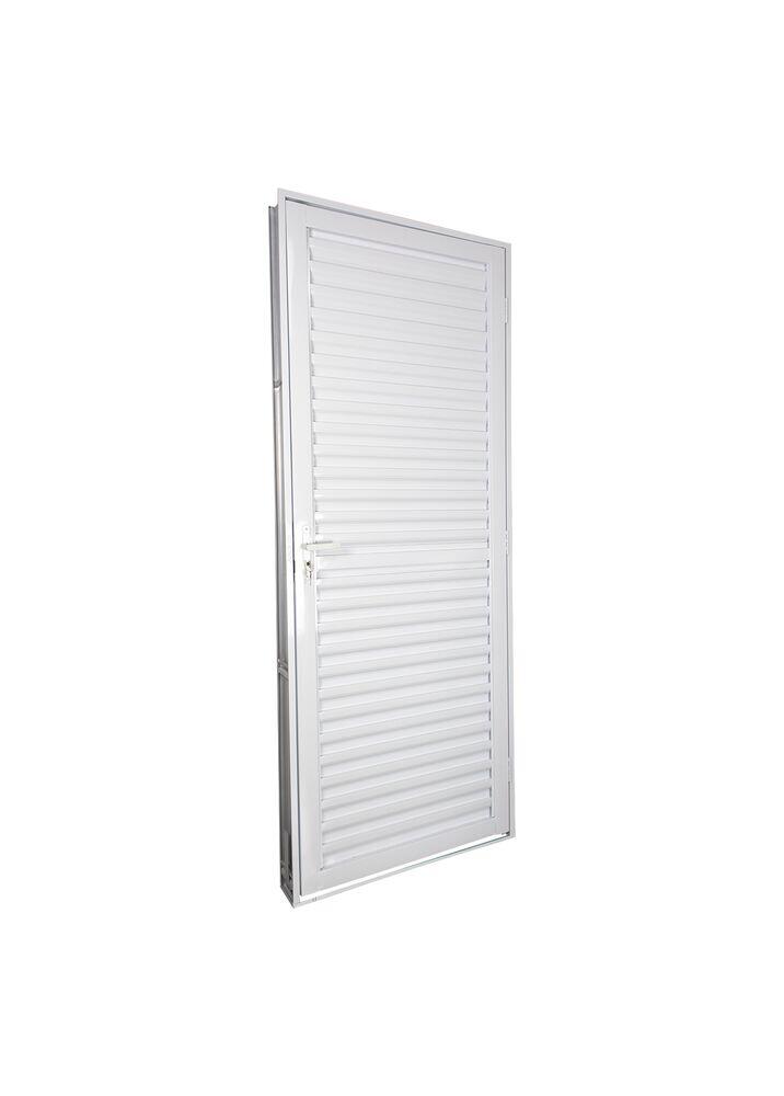 Porta Abrir Esquerdo Veneziana 215 x 84 Alumínio Branco Crv
