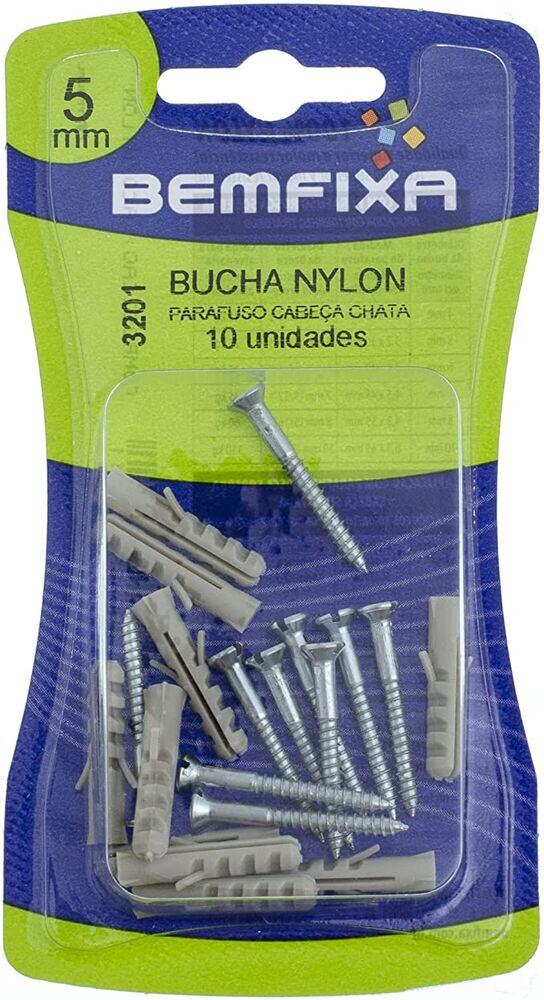 Bucha para Concreto Bemfixa 5mm 10 Peças 3201