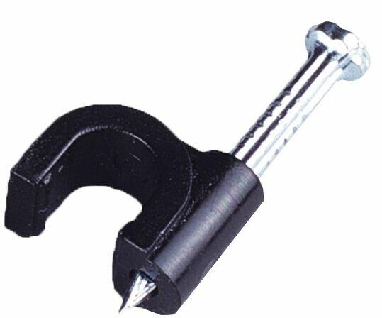 Fixador de Fio Coaxial 6mm Preto 20 Peças Bemfixa