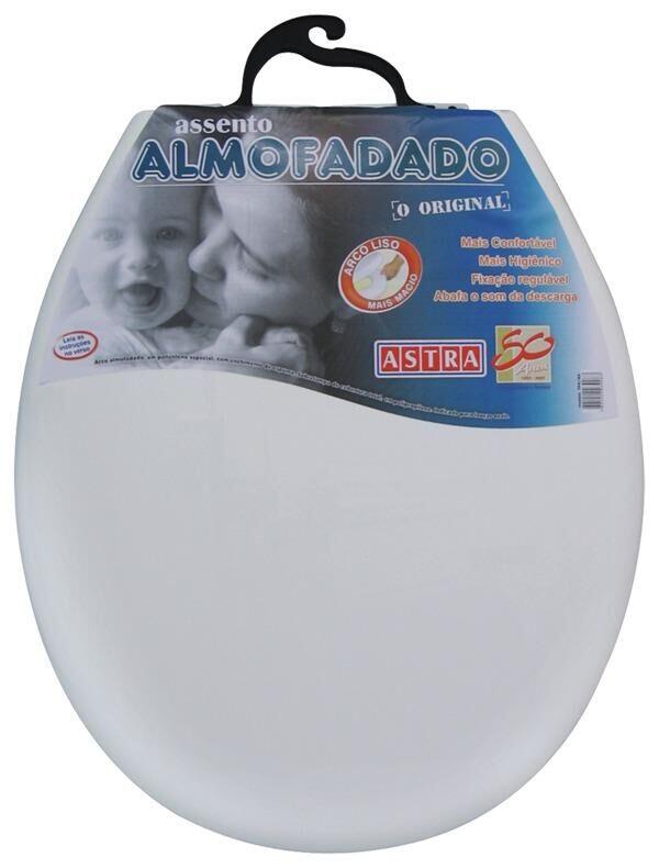 Assento Sanitário Poliéster Almofadado Convenfional Bege Claro Astra