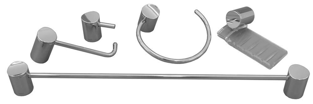Kit de Acessórios para Banheiro Single 5 Peças Cromado Docol